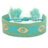 Gewebtes Armband schutz vor bösem Blick türkis